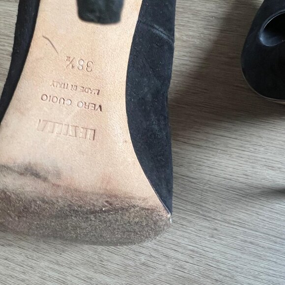 Le Silla Black Suede Heels with Gold Detail – Size 38.5 (fits like 8) - Picture 2 of 4